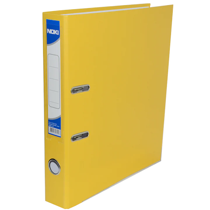 Biblioraft plastifiat Noki, cotor 5 cm, A4, galben