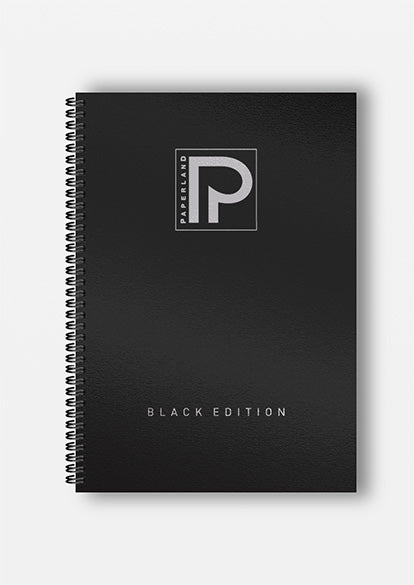 Caiet studentesc, PAPERLAND, cu spirala, A4, 96 file, dictando, 70g/mp, coperta Black Edition