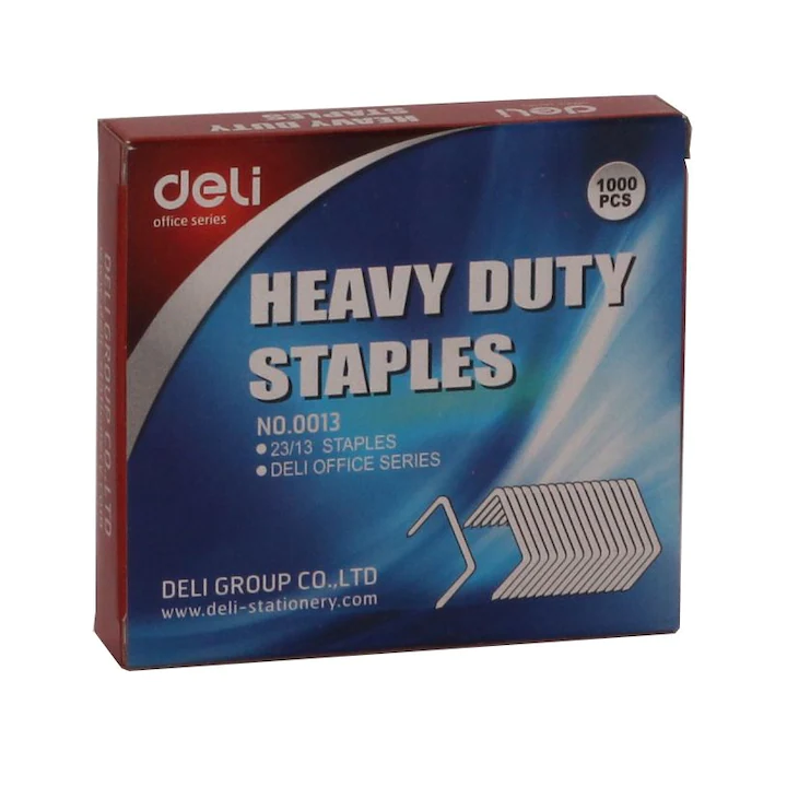 Capse metalice, Deli, 23/6, 1000 buc/cutie, heavy duty