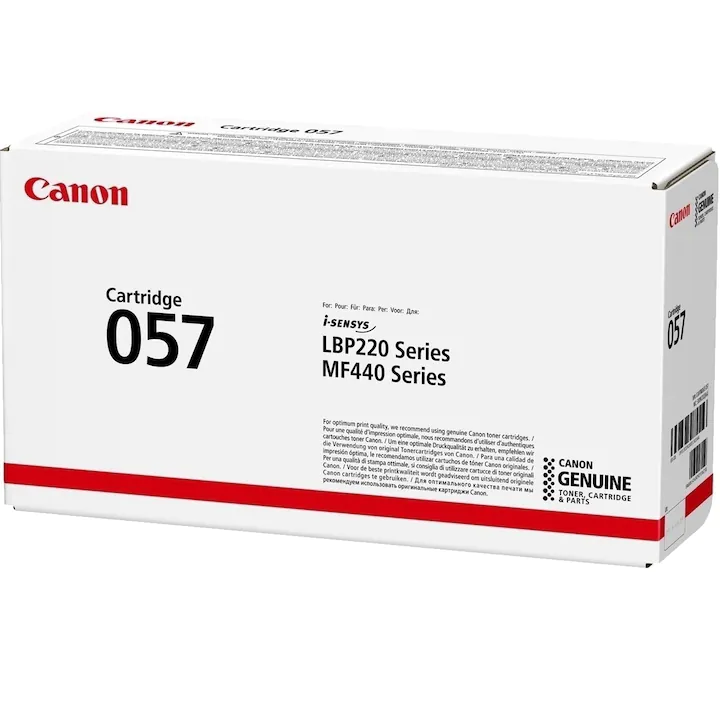 Cartus toner, Canon, original OEM CRG-057 - negru, 3100 pagini, Canon i-SENSYS LBP223dw Canon i-SENSYS LBP226dw Canon i-SENSYS LBP228x Canon i-SENSYS MF443dw Canon i-SENSYS MF445dw Canon i-SENSYS MF446x Canon i-SENSYS MF449x