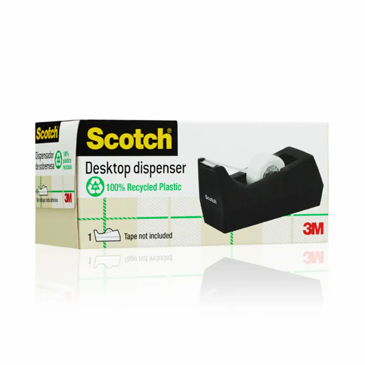 Dispenser banda adeziva, Scotch, Clasic C38, negru