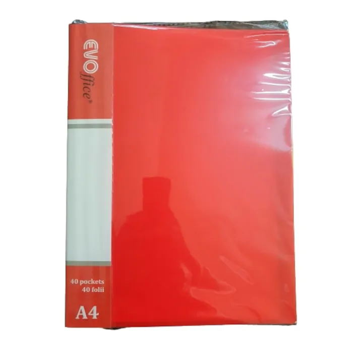 Dosar plastic, EvOffice, cu 40 folii , coperta rosu