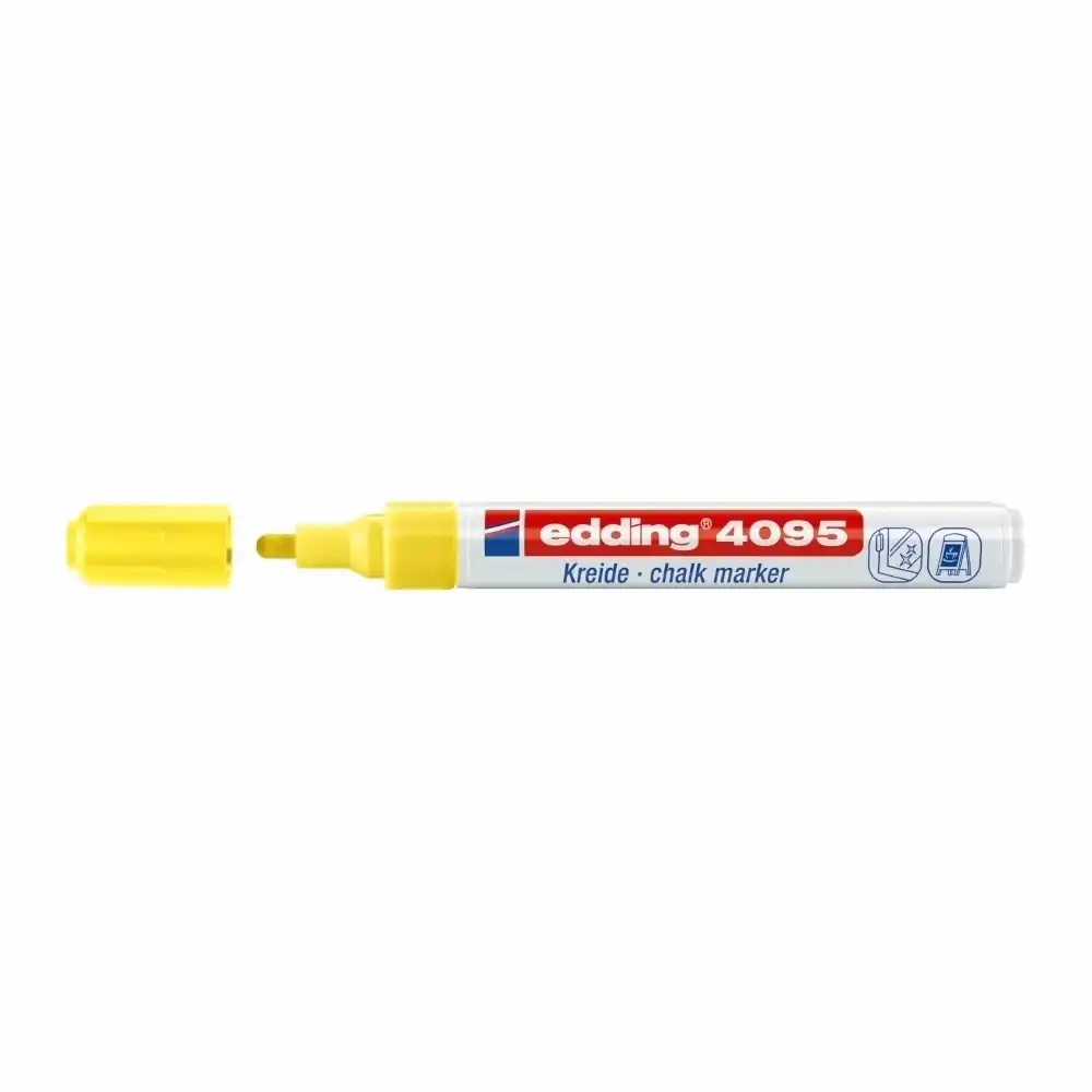 Marker Edding 4095 cu creta lichida, varf 2-3 mm, galben