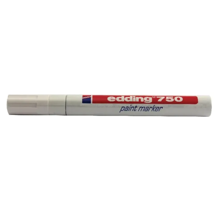 Marker permanent Edding 750 , cu vopsea, corp metalic, varf rotund, 2-2-4 mm, alb