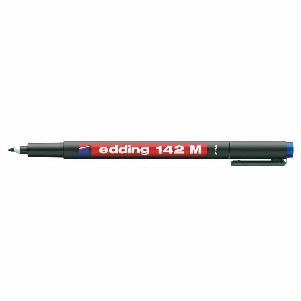 Marker permanent Edding OHP, 142M, corp plastic, varf rotund, 1 mm, albastru