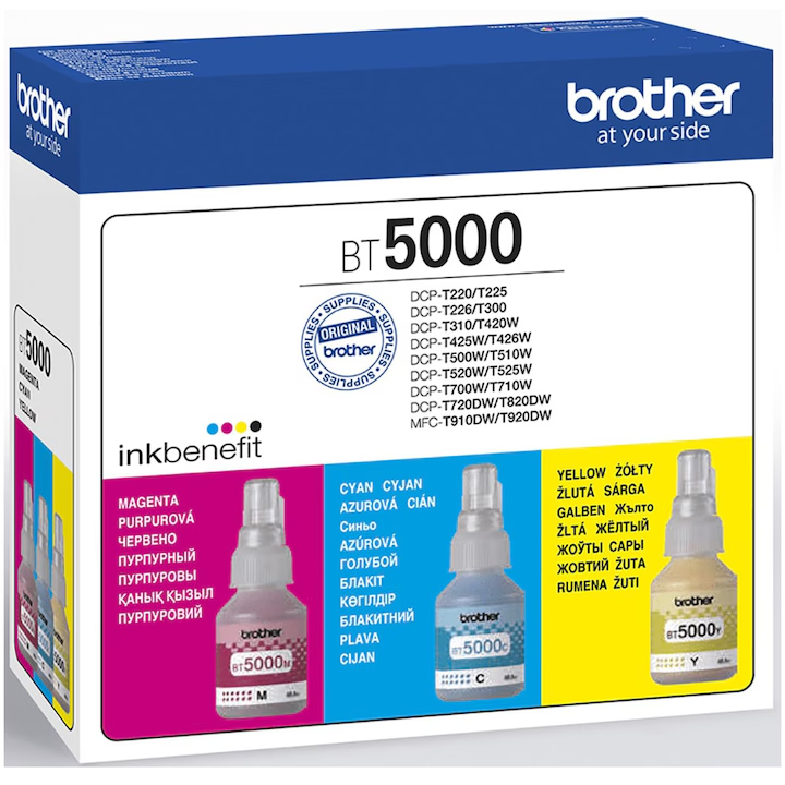Set 3 Flacoane cerneala original Brother BT5000 C,M,Y