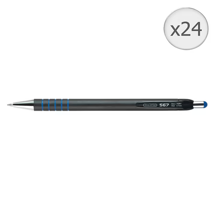 Pix Aihao 567, cu mecanism si accesorii metalice, albastru, 24 bucati