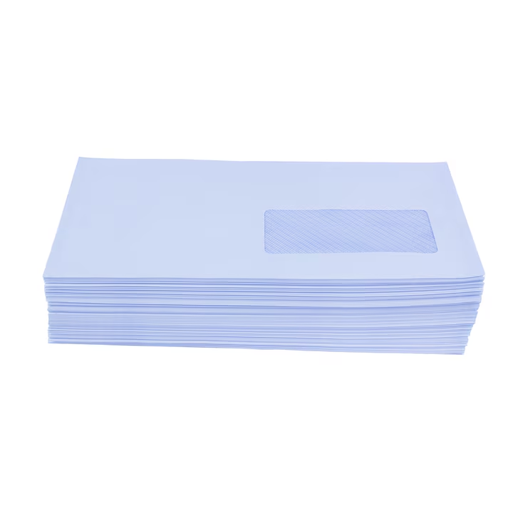 Plic DL cu fereastra dreapta, 11x22 cm, Alb, 100 buc
