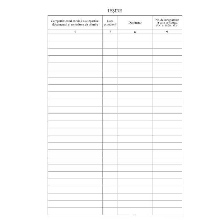 Registru, Paperland, A4 intrare iesire corespondenta, portret, coperta carton tiparit, cotor legat piele, 100 pagini