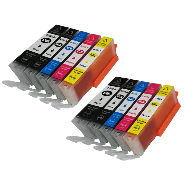 Set 10 cartuse cerneala compatibile CANON PGI 550XL, CLI 551XL