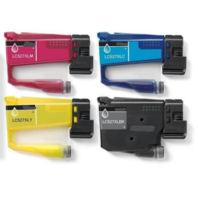 Set 4 cartuse cerneala compatibil Brother LC 527XL, 3500 pagini negru, 2000 pagini fiecare culoare, LC527XL, pentru imprimante Brother MFC J4350DW MFC J4550DW