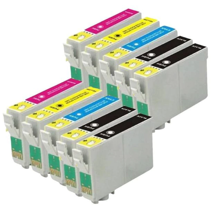 Set 10 cartuse cerneala compatibile EPSON T1281/1282/1283/1284