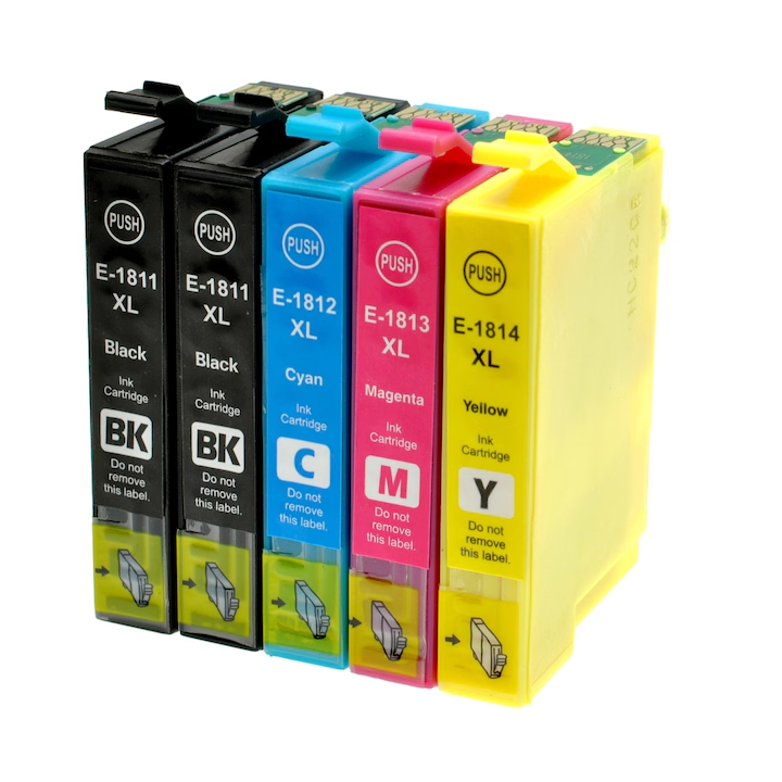 Set 5 cartuse cerneala compatibile EPSON 18XL, T1811/1812/1813/1814