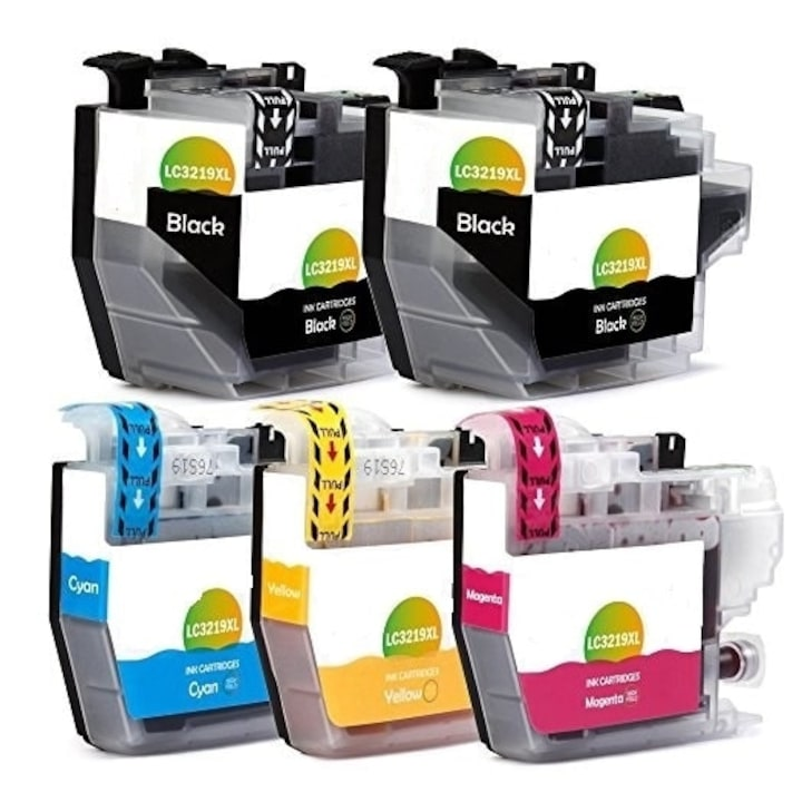 Set 5 cartuse cerneala, compatibile Brother LC3219XL, BK/BK/C/M/Y