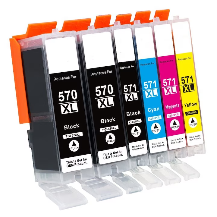 Set 6 cartuse cerneala compatibile CANON PGI 570XL, CLI 571XL, KKCMY