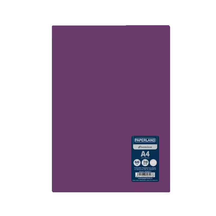 Caiet studentesc, PAPERLAND, A4, 60 file, capsat, dictando, 70g/mp, coperta plastic, mov