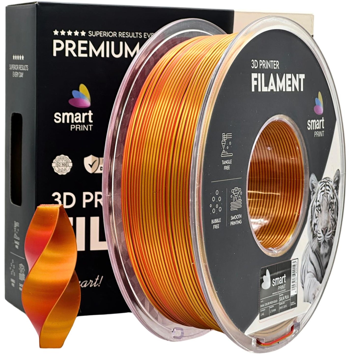Silk PLA Dual Color red gold | Smart Print
