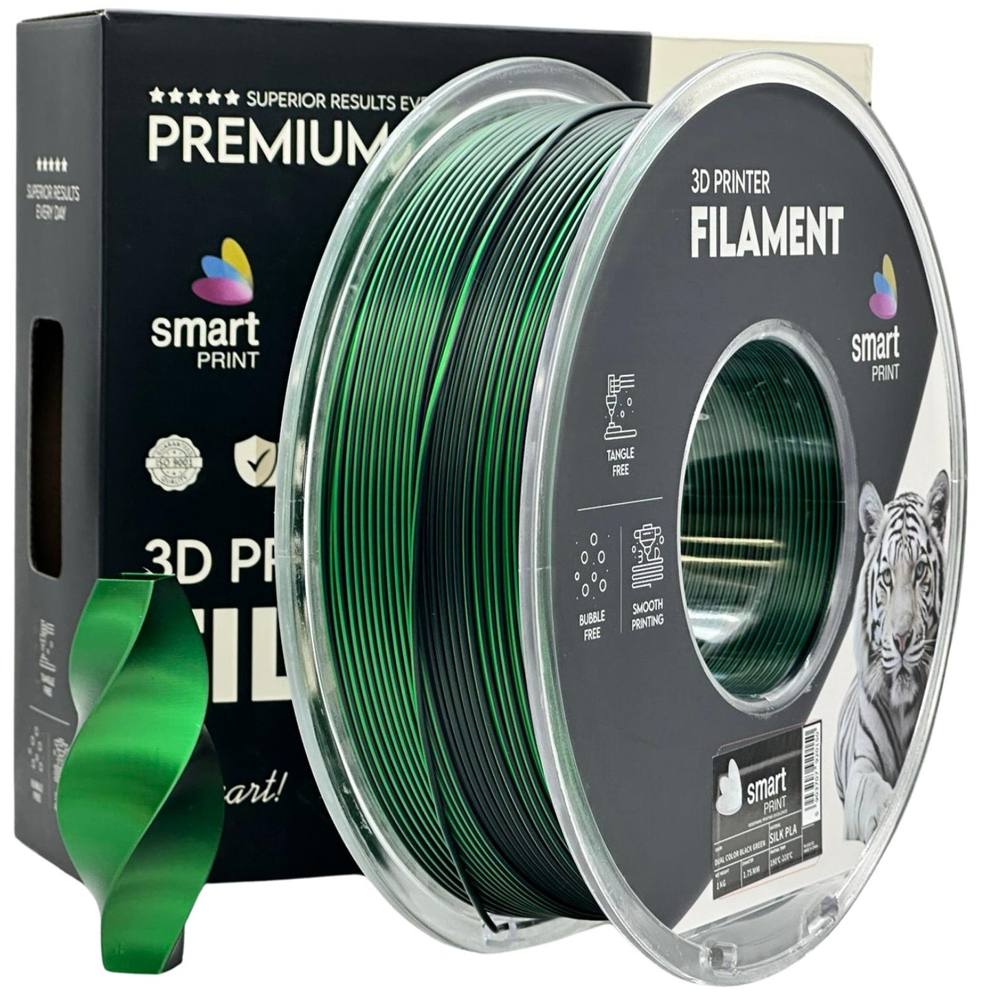 Silk PLA Dual Color black green | Smart Print