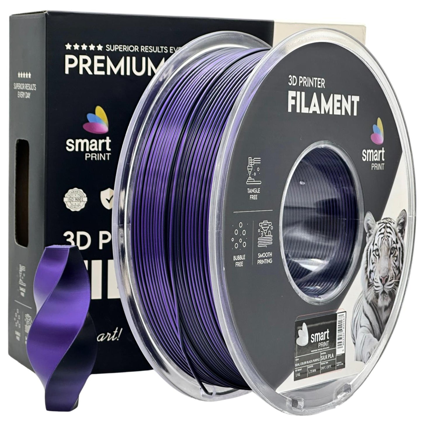 Silk PLA Dual Color black purple | Smart Print
