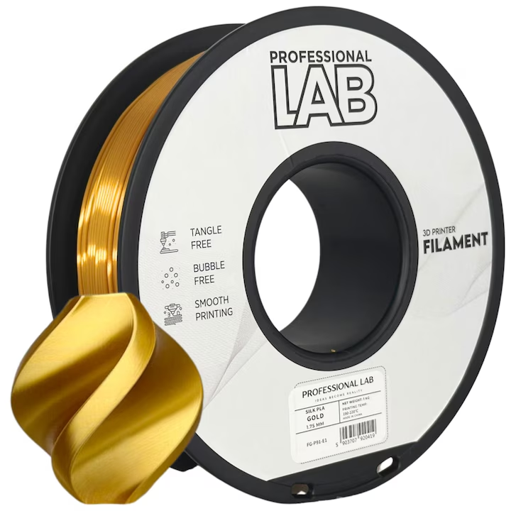 Filament pentru imprimante 3D, PLA, Profesional Lab, Gold, 1.75 mm, 1 kg