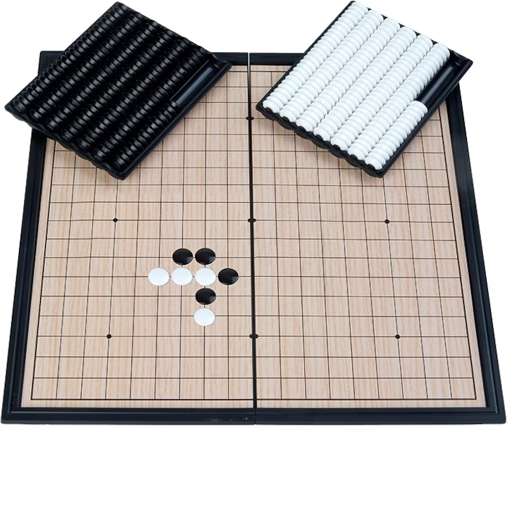 Joc de societate, strategie GO, magnetic, 19 x 19 linii, 360 piese, dimensiuni de calatorie 24 cm