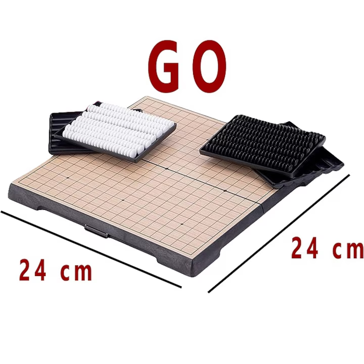 Joc de societate, strategie GO, magnetic, 19 x 19 linii, 360 piese, dimensiuni de calatorie 24 cm