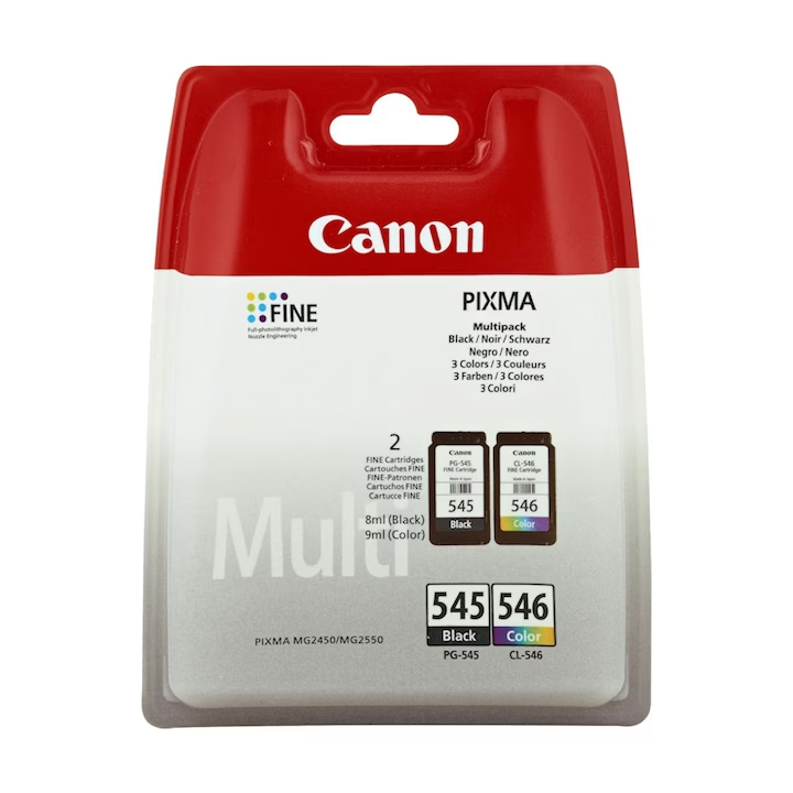 Set 2 Cartuse cerneala original CANON PG-545, CL-546, Black/Tricolor