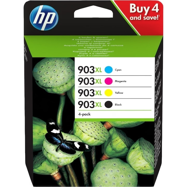 Set 4 buc cartus cerneala, original HP, OEM 903XL, CMYK , 3300 pagini
