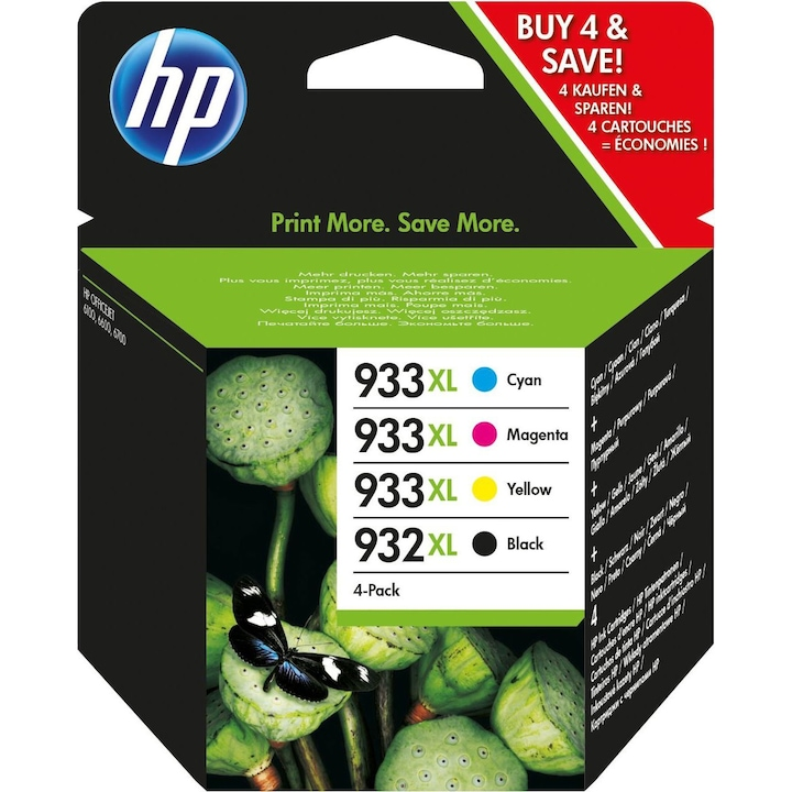 Set 4 buc cartus cerneala, original HP, OEM 932XL/933XL, CMYK , 600 pagini