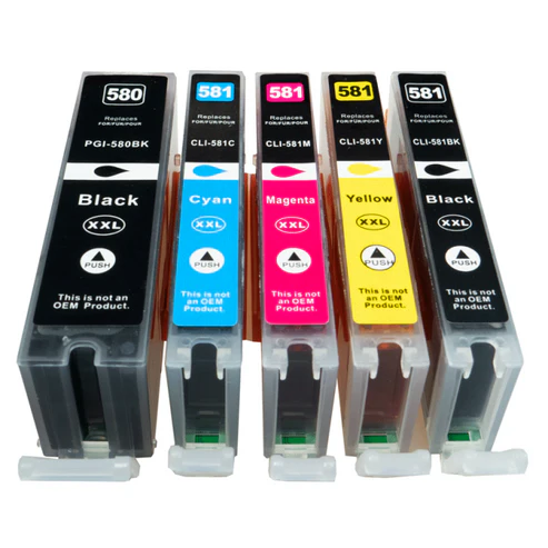 Set 5 cartuse cerneala compatibile CANON PGI 580XL, CLI 581XL