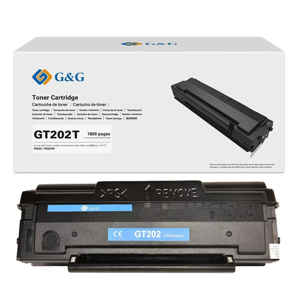 Cartus toner original GT202T, reincarcabil, 1600 pagini pentru Imprimantă laser G&G P2022W, P2022