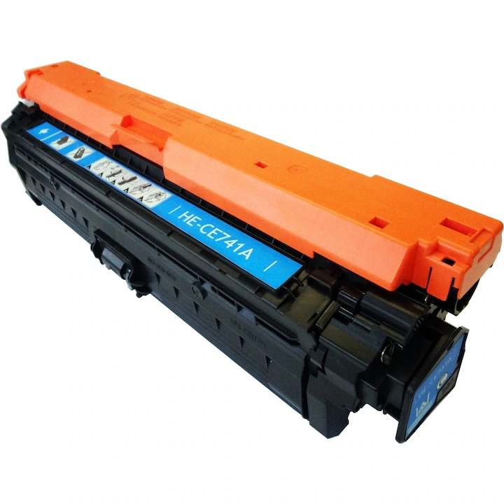CE741A Cartus Toner, GraphiteK, compatibil HP CE741A, cyan, 7300 pagini compatibil HP Color Laserjet CP 5220, CP 5220 DN, CP 5225, CP 5225 DN, CP 5225N