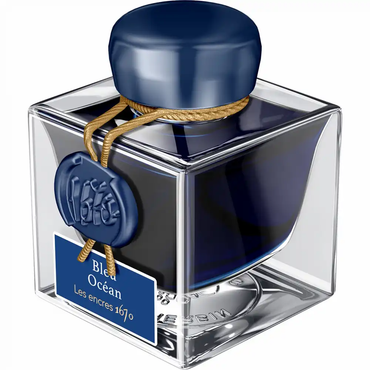 Calimara cerneala, Herbin, Prestige 1670 Bleu Ocean, 50 ml, albastru intens, editie speciala