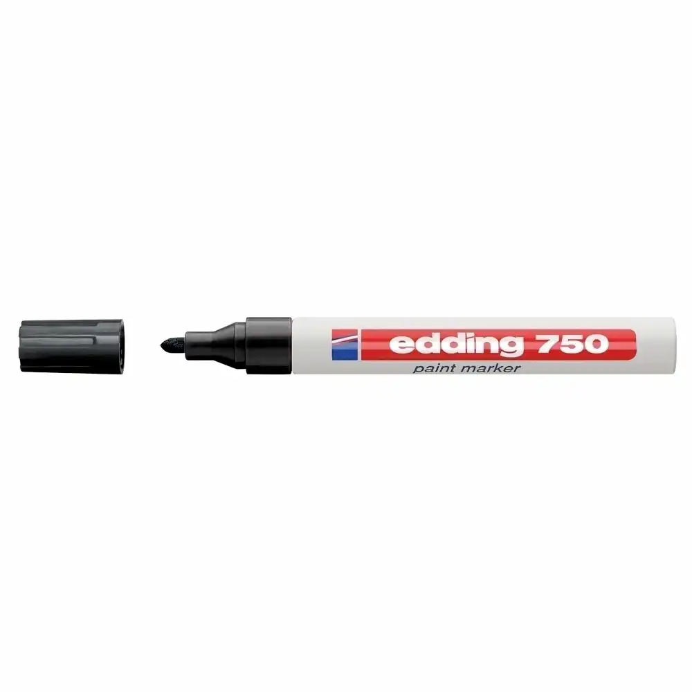 Marker permanent Edding 750 , cu vopsea, corp metalic, varf rotund, 2-2-4 mm, negru