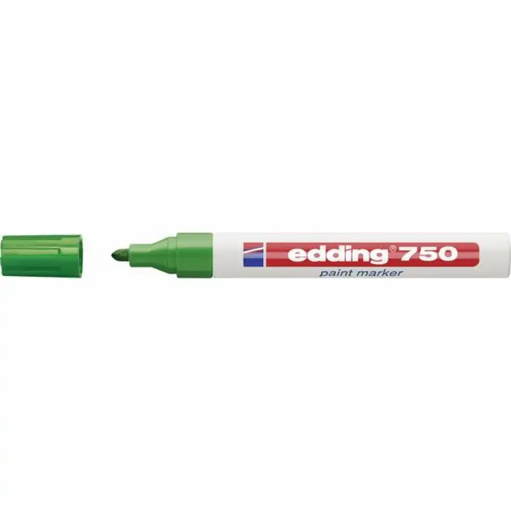 Marker permanent Edding 750 , cu vopsea, corp metalic, varf rotund, 2-2-4 mm, verde
