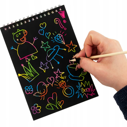 Set 10 planse razuibile, Scratch Paper Note, creion de lemn inclus, albastru