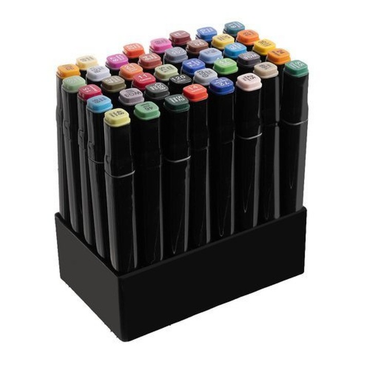 Set 40 markere, 2 capete subtire si gros, cu geanta de depozitare, multicolor