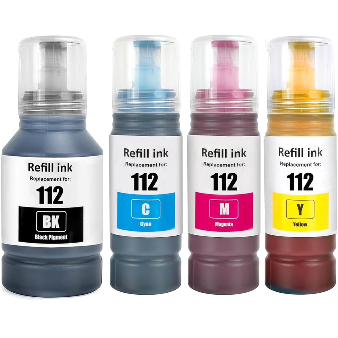 Set 4 Cartuse cerneala pentru imprimanta Epson 112 XL / 113 XL, CMYK, 7500 pagini negru si 6000 pagini fiecare culoare, compatibil cu L15150 L15160 L6570 M15140 L6460 L15180