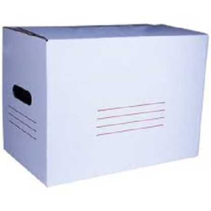 Set 50 buc cutie arhivare, 35x25x21 cm , mare , cu manere pentru manipulare , semi-asamblata