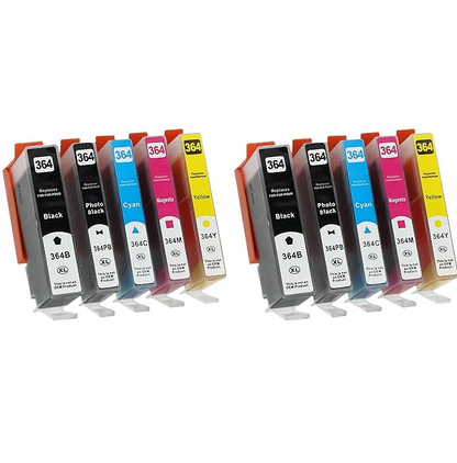 Set 10 Cartuse cerneala compatibil HP 364XL Black, Cyan, Magenta, Yellow, Photo Black