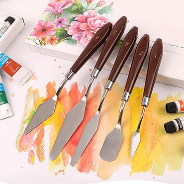 Set spatule pictat, 5 bucati, marimi diferite, ideal pentru vopsea, ulei sau acrilic
