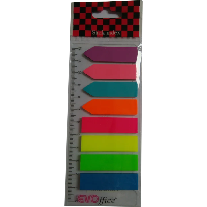 Stick index cu rigla EVOffice, 8x25 file, Multicolor