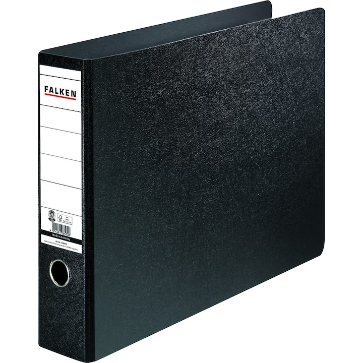 Biblioraft Falken,75 mm, format A3, 2 mecanisme, negru