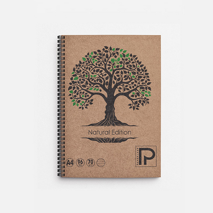Caiet studentesc, PAPERLAND, cu spirala, A4, 96 file, dictando, 70g/mp, coperta kraft Go Green