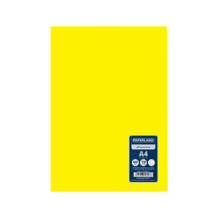 Caiet studentesc, PAPERLAND, A4, 60 file, capsat, matematica, 70g/mp, coperta plastic,galben