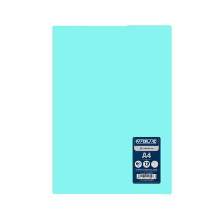 Caiet studentesc, PAPERLAND, A4, 60 file, capsat, matematica, 70g/mp, coperta plastic, turquoise
