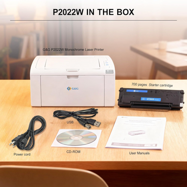 RESIGILAT - Imprimantă laser G&G P2022W, Wireless, 22 ppm, rezoluție 1200x1200 dpi, alb-negru, compactă