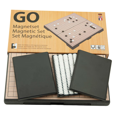 Joc de societate, strategie GO, magnetic, 19 x 19 linii, 360 piese, dimensiuni de calatorie 24 cm
