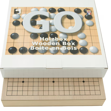 Joc de societate, strategie GO, cutie lemn de fag cu sertare, 19 x 19 linii, 360 piese