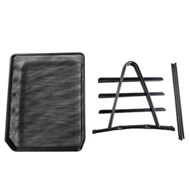 Set 3 tavite documente, orizontale, metal mesh, negru